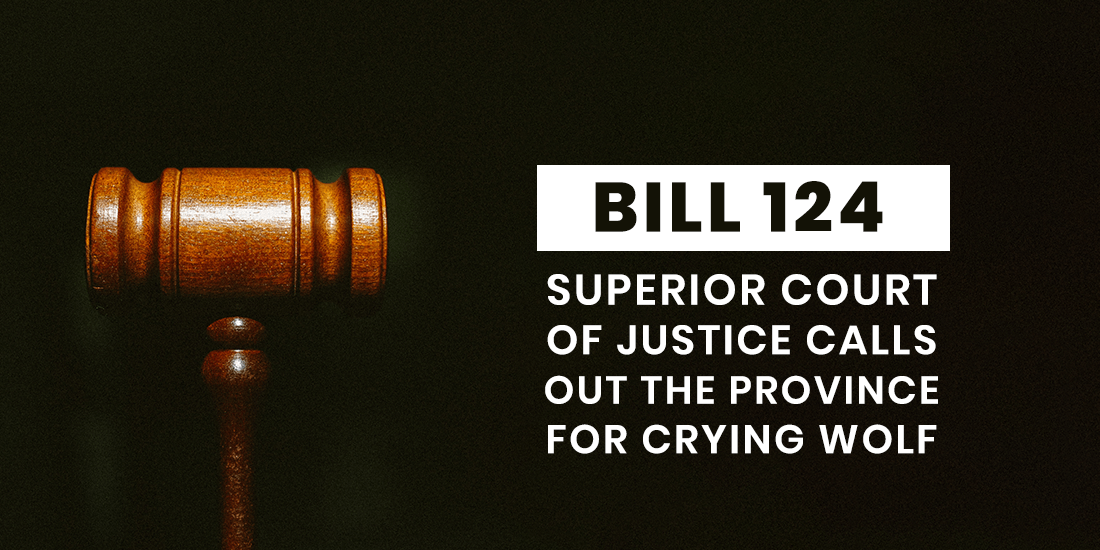 Bill 124: Superior Court of Justice Calls Out the Province for Crying Wolf
