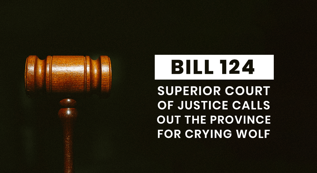 Bill 124: Superior Court of Justice Calls Out the Province for Crying Wolf
